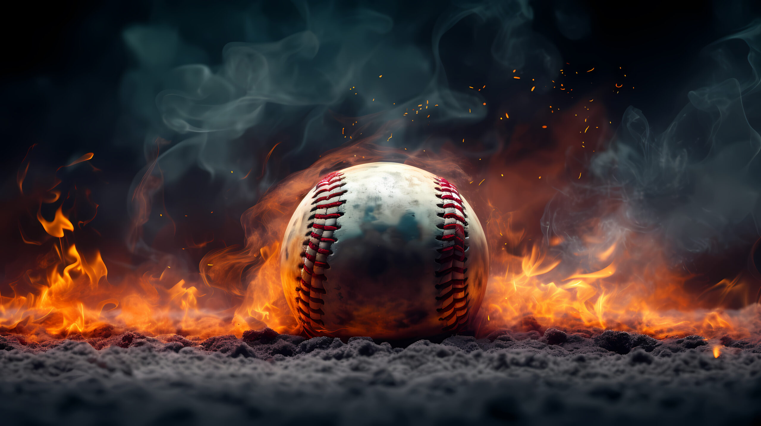 Closeup baseball background with copy space